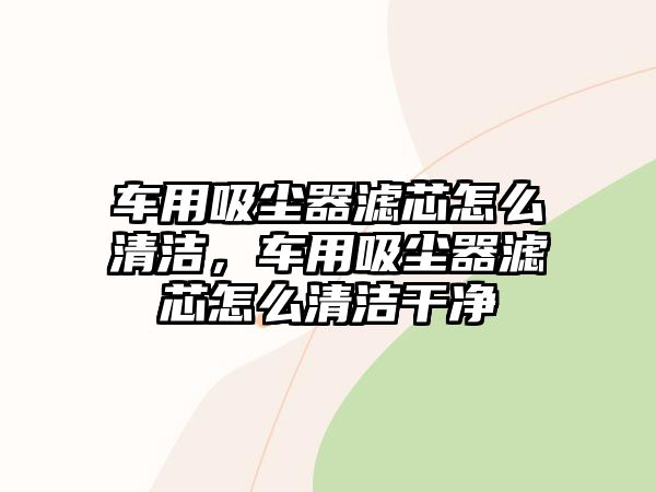 車(chē)用吸塵器濾芯怎么清潔，車(chē)用吸塵器濾芯怎么清潔干凈