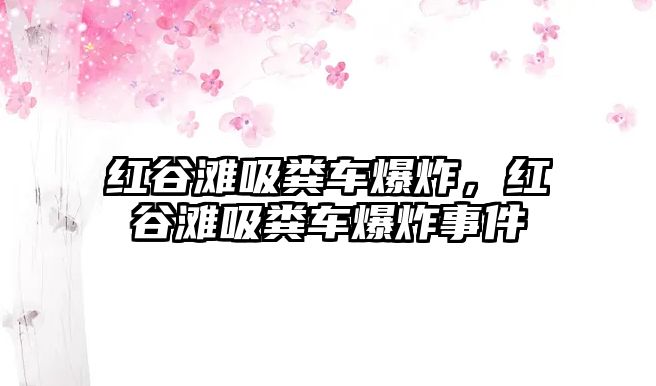 紅谷灘吸糞車(chē)爆炸，紅谷灘吸糞車(chē)爆炸事件