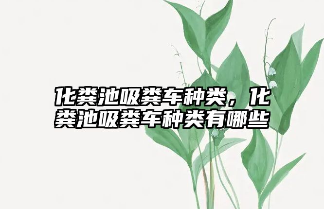 化糞池吸糞車(chē)種類(lèi)，化糞池吸糞車(chē)種類(lèi)有哪些