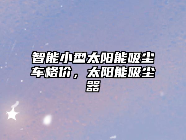 智能小型太陽(yáng)能吸塵車(chē)格價(jià)，太陽(yáng)能吸塵器