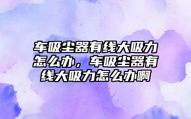 車(chē)吸塵器有線(xiàn)大吸力怎么辦，車(chē)吸塵器有線(xiàn)大吸力怎么辦啊