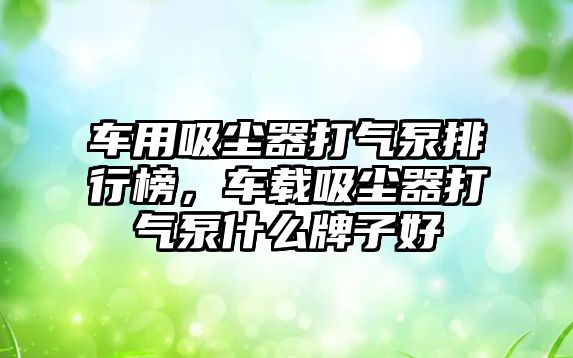 車(chē)用吸塵器打氣泵排行榜，車(chē)載吸塵器打氣泵什么牌子好