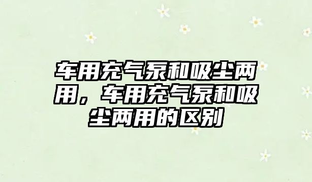 車(chē)用充氣泵和吸塵兩用，車(chē)用充氣泵和吸塵兩用的區別